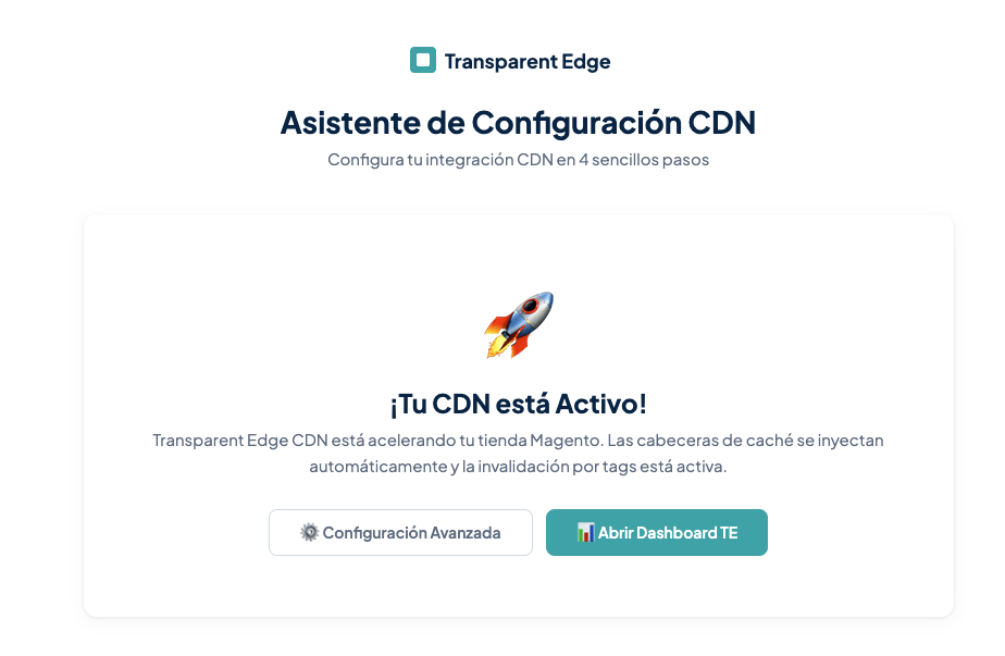 Pantallazo instalación completa plugin caché Magento 2
